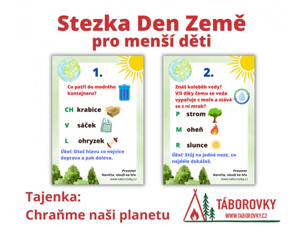 PDF materiál - stezka pro menší děti ke Dni Země vhodná pro děti MŠ